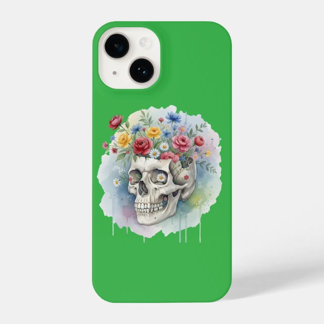 Floral Skull Artistic iPhone Case | Bold and Creat (Back)