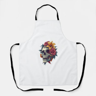 Floral Skull Bloom Apron