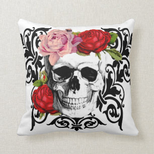 floral skull cushion