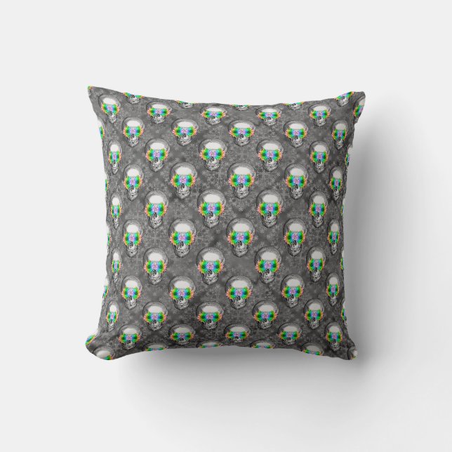 FLORAL SKULL  CUSHION (Front)