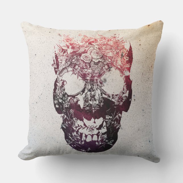 Floral Skull Cushion (Front)