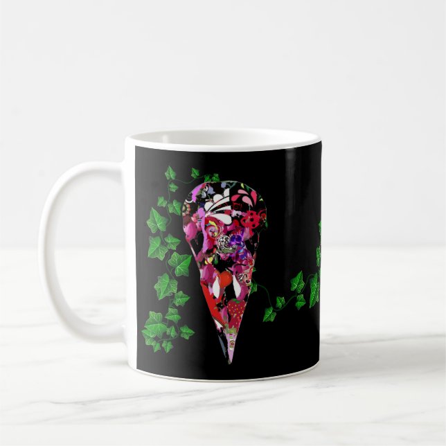 Floral Skull design  Coffee Mug (Left)