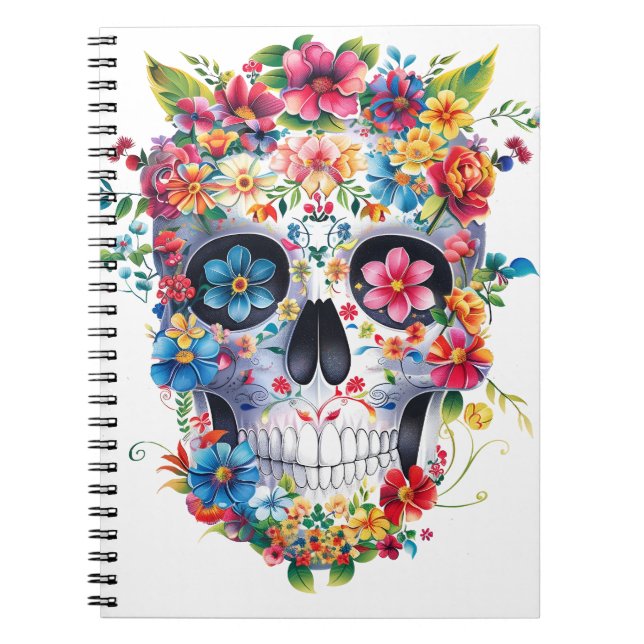Floral Skull Design Notebook (Front)