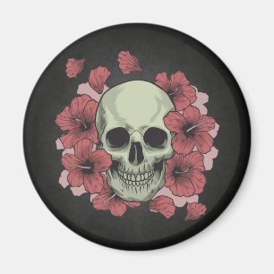 Floral Skull Dia de los Muertos Magnet