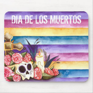 Floral Skull Dia de los Muertos Mousepad