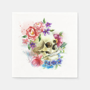 Floral Skull Dia de los Muertos Napkin