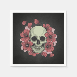 Floral Skull Dia de los Muertos   Napkin