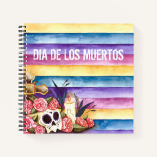 Floral Skull Dia de los Muertos Notebook