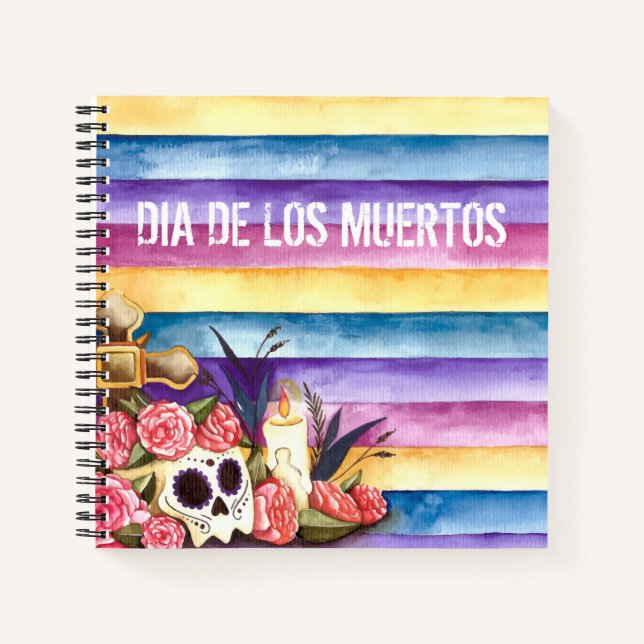 Floral Skull Dia de los Muertos | Notebook (Front)