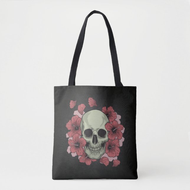 Floral Skull Dia de los Muertos | Tote Bag (Front)
