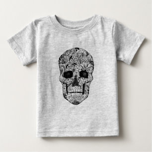 Floral Skull Doodle Baby T-Shirt