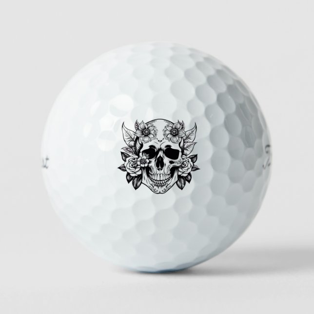 Floral Skull Golf Balls (Front)