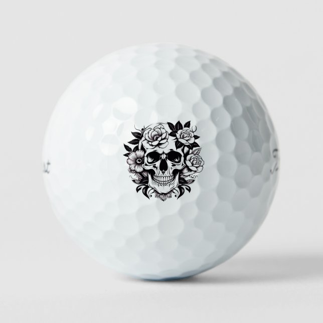 Floral Skull Golf Balls (Front)