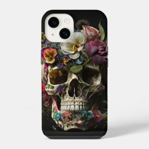 Floral Skull Goth Pagan iPhone 14 Case
