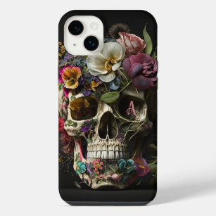 Floral Skull Goth Pagan Monogram iPhone 14 Plus Case