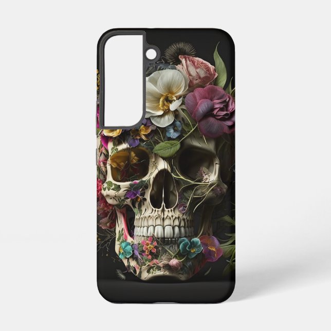 Floral Skull Goth Pagan Samsung Galaxy S22 Case (Back)