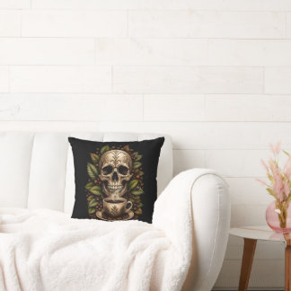 Floral Skull Gothic Vintage Graphic T-Shirt Cushion