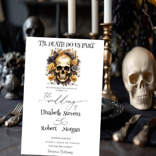 Floral Skull Gothic Wedding Invitation