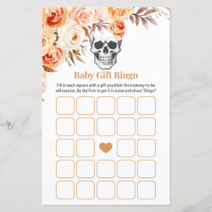 Floral Skull Halloween Gothic Fall Bingo Game