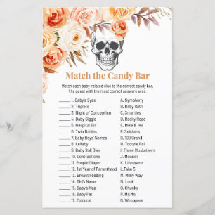 Floral Skull Halloween Gothic Match Candy Game