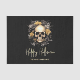 Floral Skull Halloween Party Tissue Paper