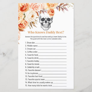 Floral Skull Halloween Who Knows Daddy Game
