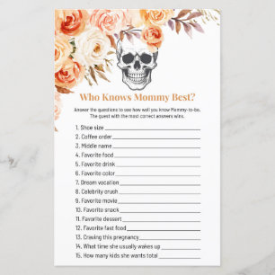 Floral Skull Halloween Who Knows Mummy Game