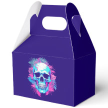 Floral Skull in Vaporwave Style