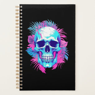 Floral Skull in Vaporwave Style Planner