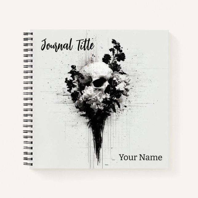 Floral Skull Journal — Custom Name & Title (Front)