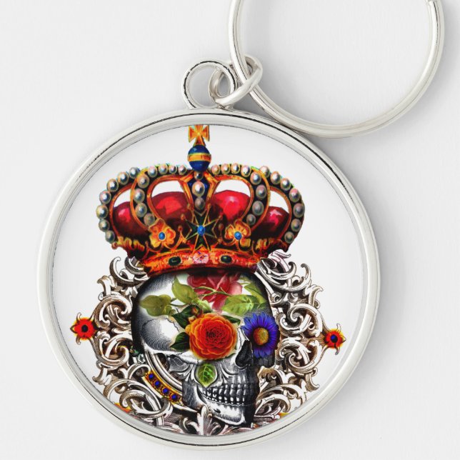 Floral Skull Key Ring (Front)