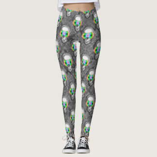 FLORAL SKULL  LEGGINGS