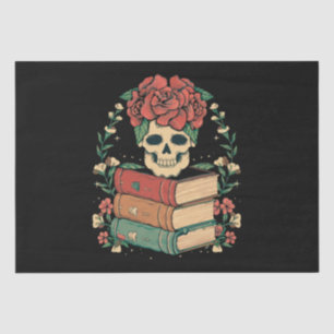 Floral Skull on your Books Tissue Paper