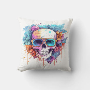 Floral Skull Shades Cushion