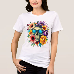 Floral Skull Shirt Flower Skull Skeleton
