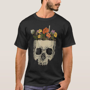 Floral Skull Skeleton Flowers Halloween Costume Fo T-Shirt