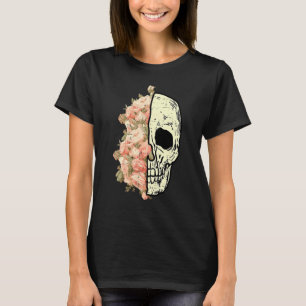 Floral Skull Skeleton Flowers Halloween Costume Fo T-Shirt