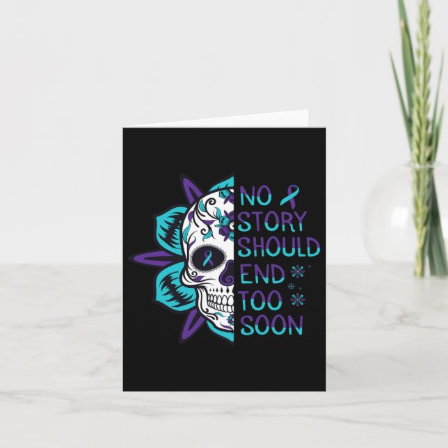 Floral Skull Suicide Awareness Mental Health  Card (Front)