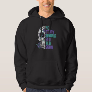 Floral Skull Suicide Awareness Mental Health Hoodie