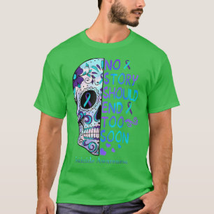 Floral Skull Suicide Awareness Mental Health  T-Shirt