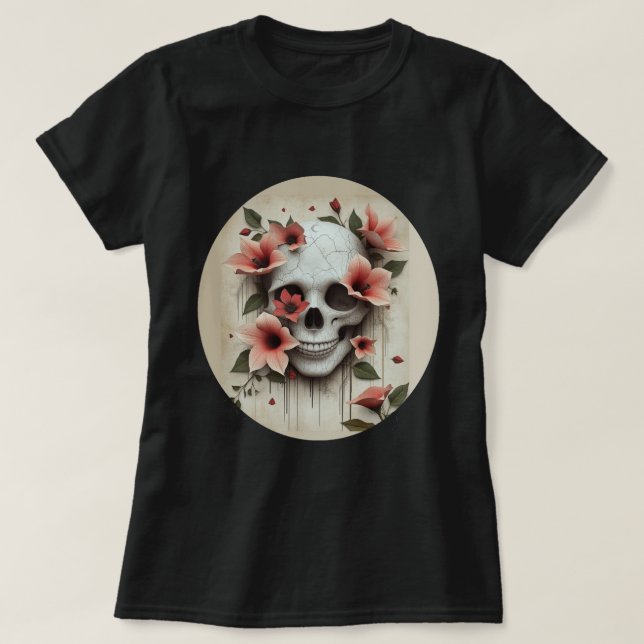 Floral Skull T-Shirt (Design Front)