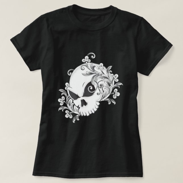 Floral Skull T-Shirt (Design Front)