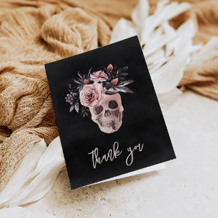 Floral Skull Thank You Card