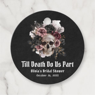 Floral Skull Till Death Do Us Part Bridal Shower Favour Tags