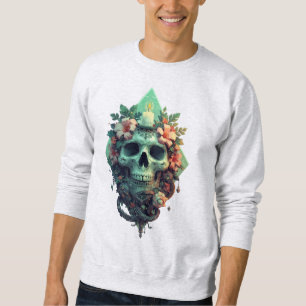 Floral Skull with Candle Pixel art Sweatshirt
