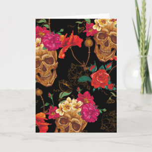floral Skulls Card