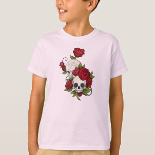 Floral Skulls Dia de los Muertos   Sleeve Shirt