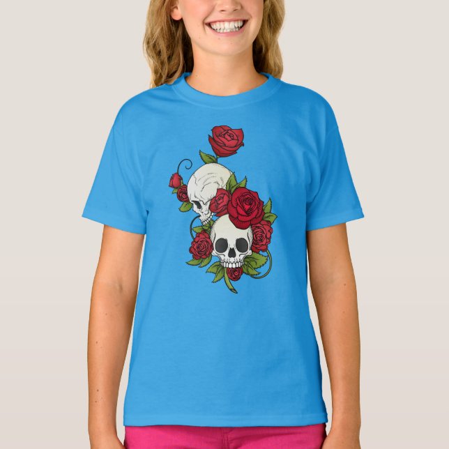 Floral Skulls Dia de los Muertos | Sleeve Shirt (Front)