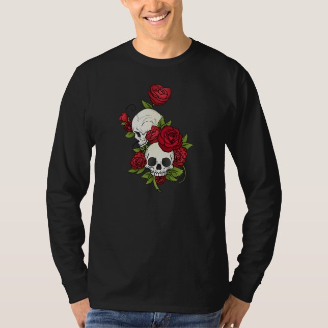 Floral Skulls Dia de los Muertos | Sleeve Shirt (Front)