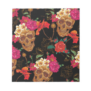 floral Skulls Notepad